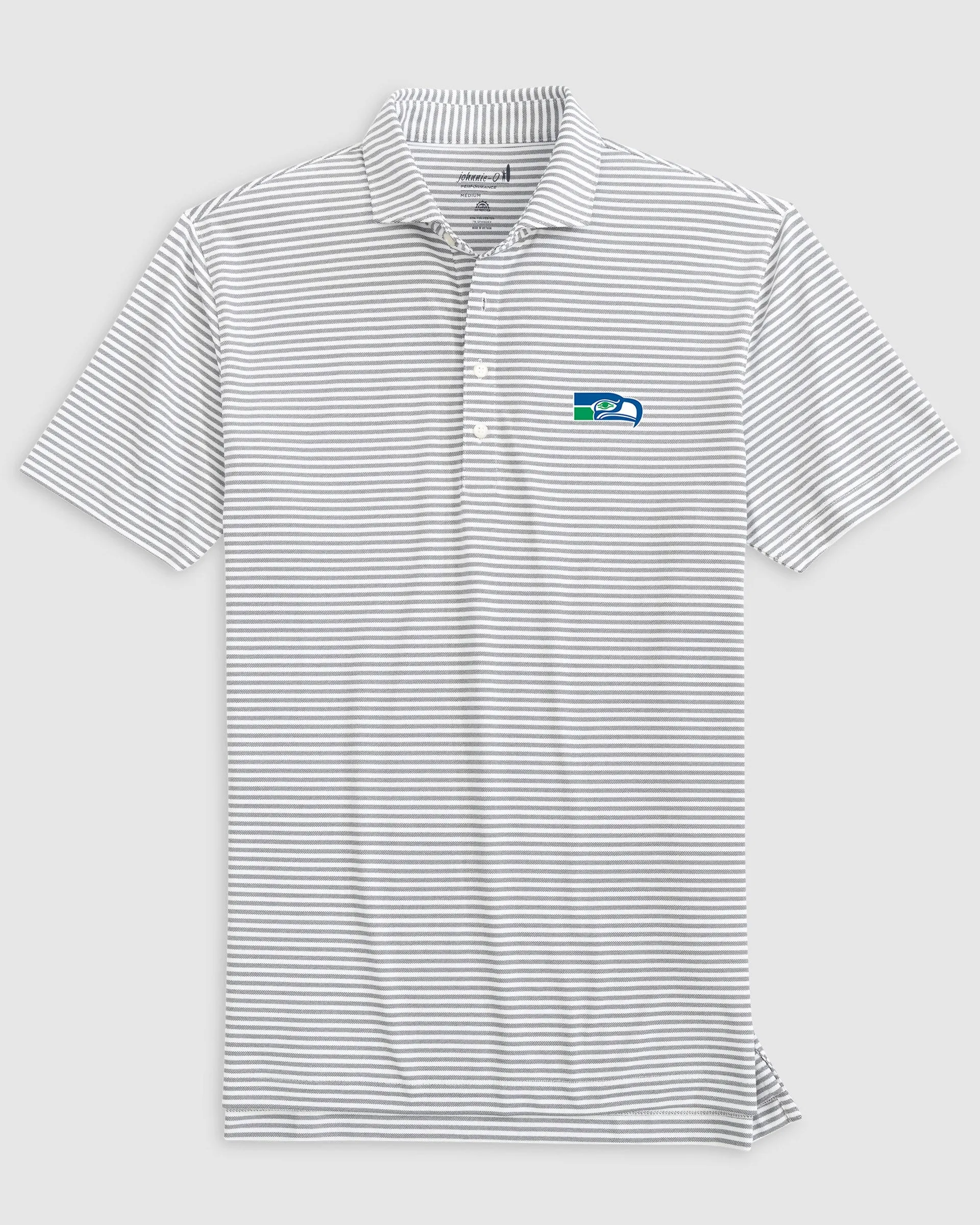 Seattle Seahawks Stetsons Striped Performance Mesh Polo - Classic Logo sold by Johnnie-O product image thumbnail 3