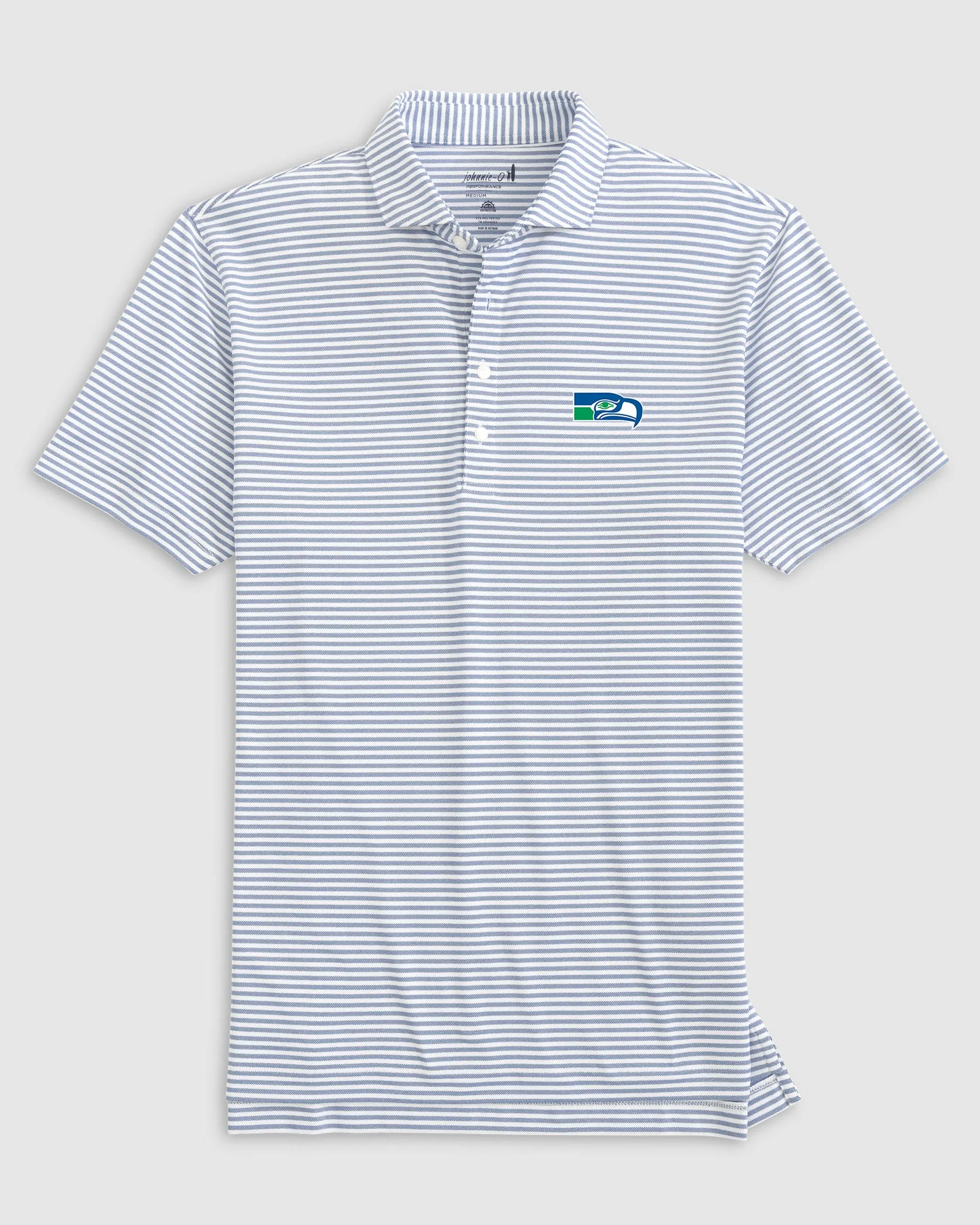 Seattle Seahawks Stetsons Striped Performance Mesh Polo - Classic Logo sold by Johnnie-O product image thumbnail 2