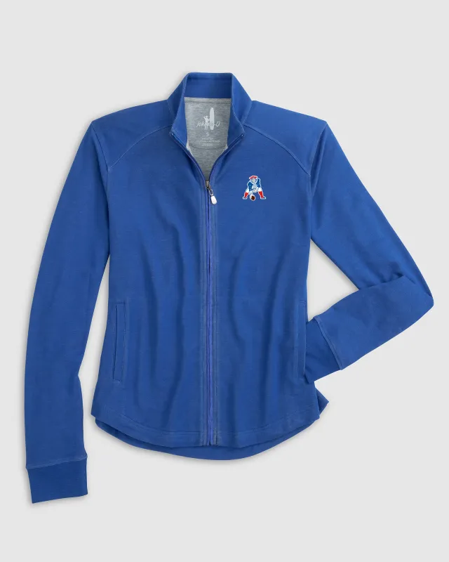 Women's New England Patriots Tomi Full Zip Jacket - Classic Logo made by Johnnie-O