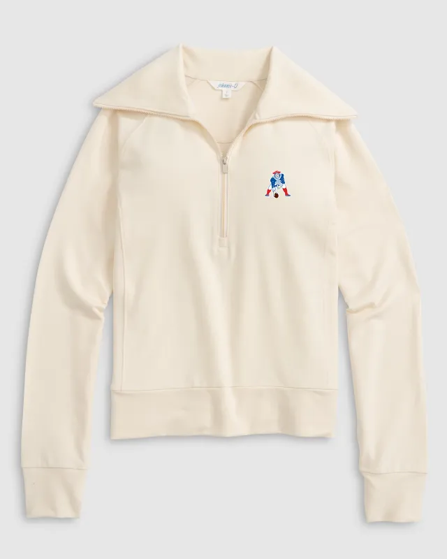 Women's New England Patriots Eliza 1/2 Zip - Classic Logo made by Johnnie-O