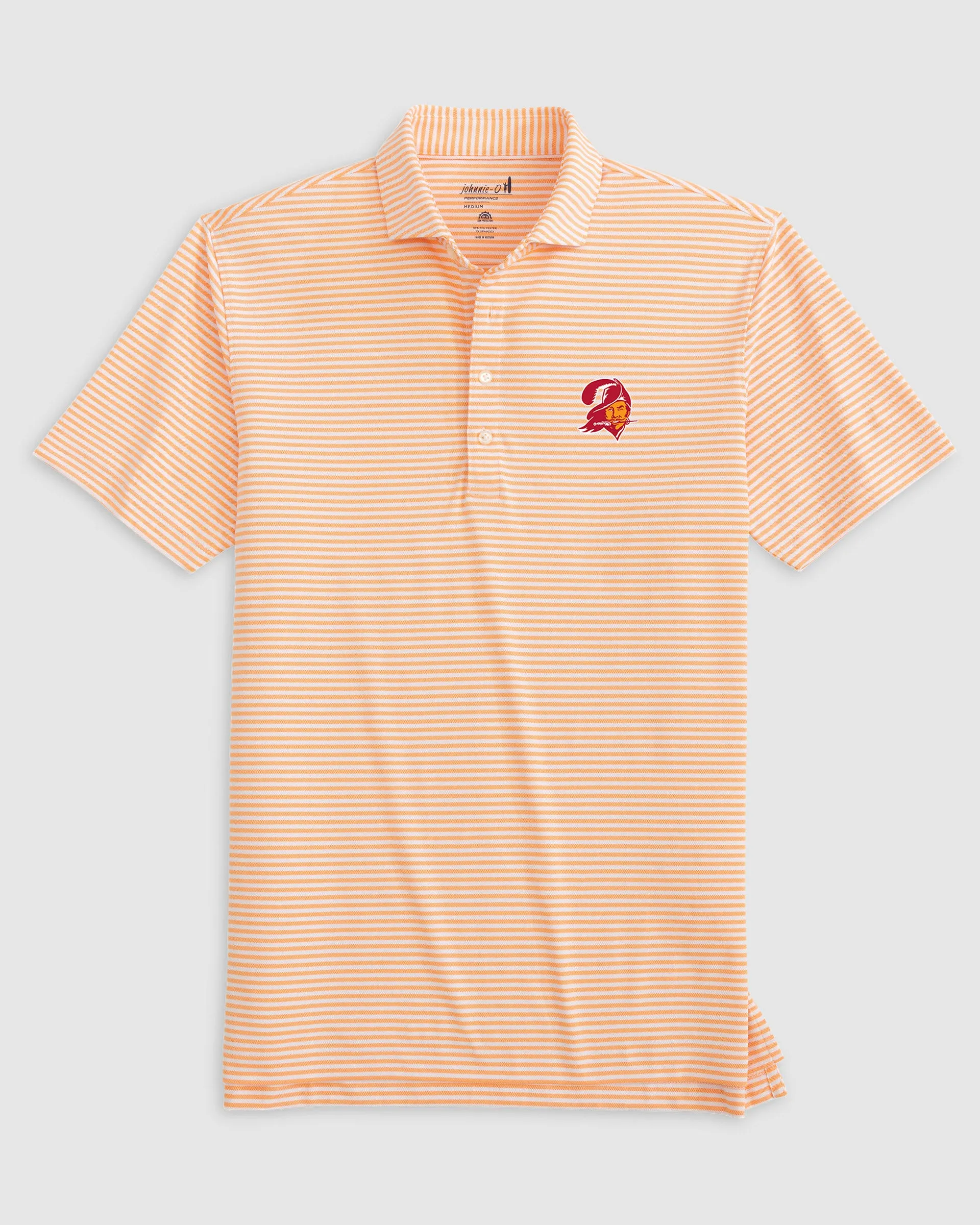 Tampa Bay Buccaneers Stetsons Striped Performance Mesh Polo - Classic Logo sold by Johnnie-O product image thumbnail 3