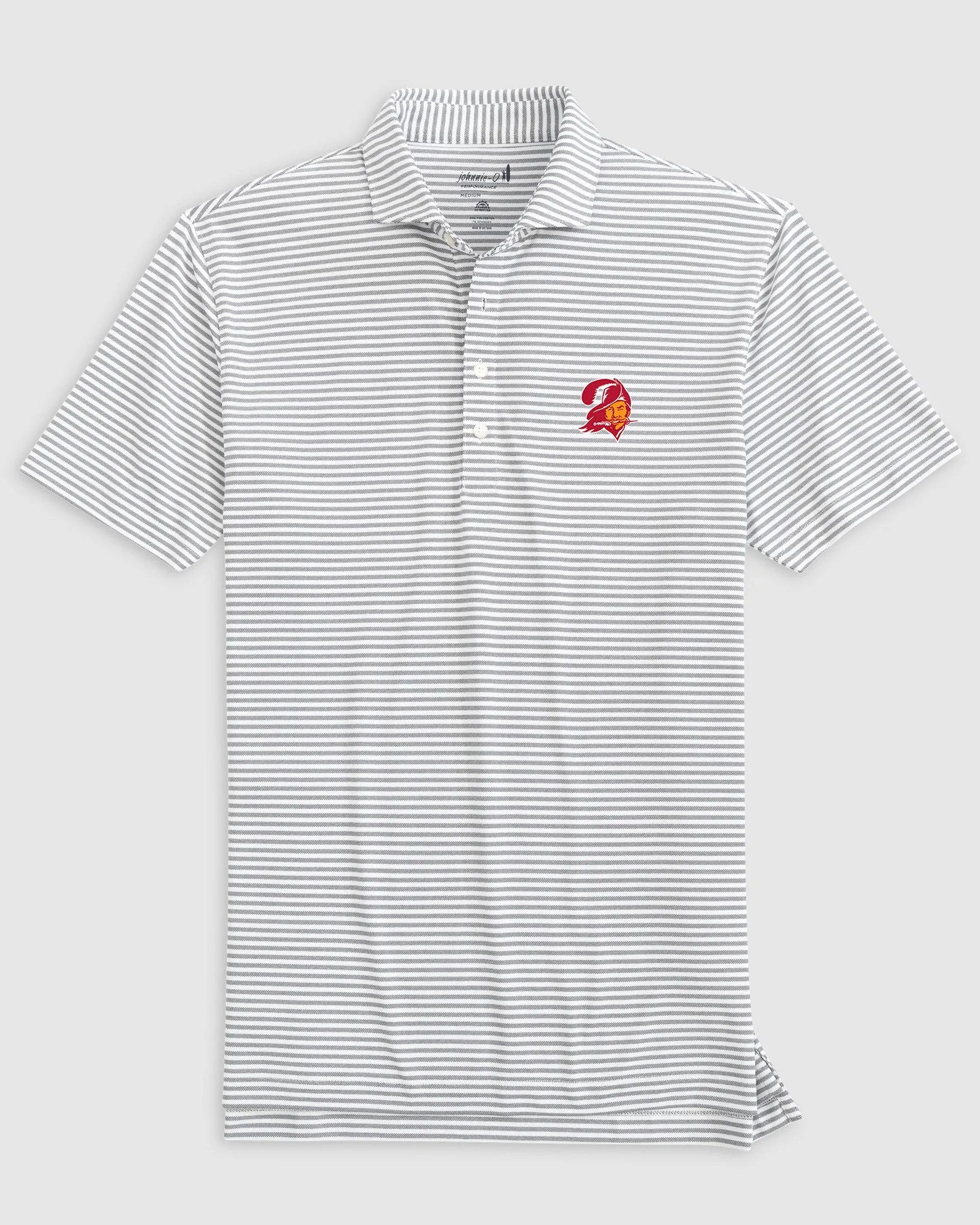 Tampa Bay Buccaneers Stetsons Striped Performance Mesh Polo - Classic Logo sold by Johnnie-O product image thumbnail 2