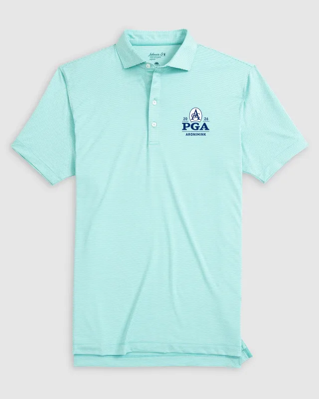 PGA Championship Aronimink Lyndonn Striped Jersey Performance Polo made by Johnnie-O