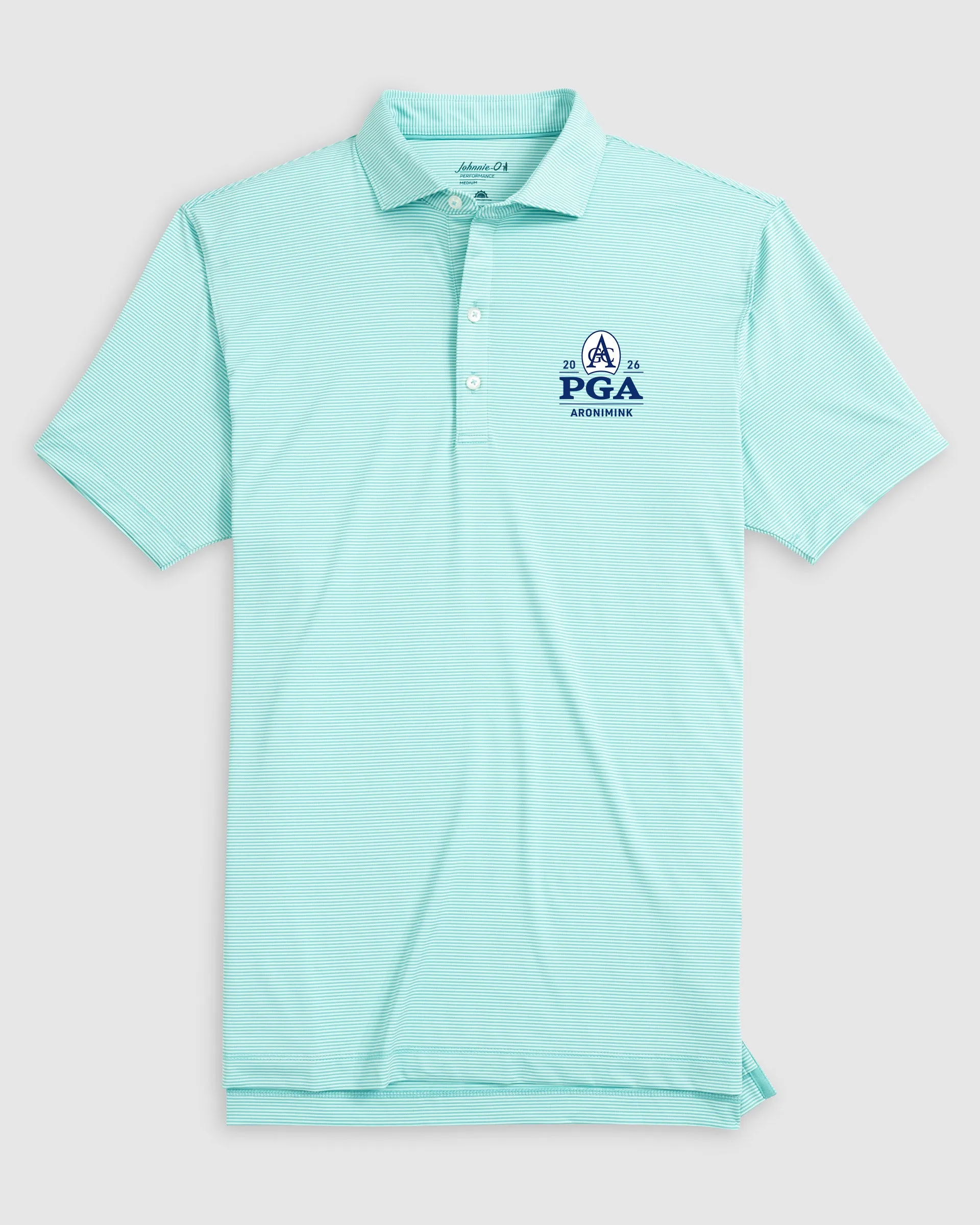 PGA Championship Aronimink Lyndonn Striped Jersey Performance Polo sold by Johnnie-O