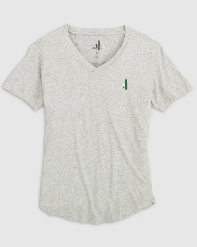 Merediths V-Neck T-Shirt - Two Tone Surfer Logo made by Johnnie-O