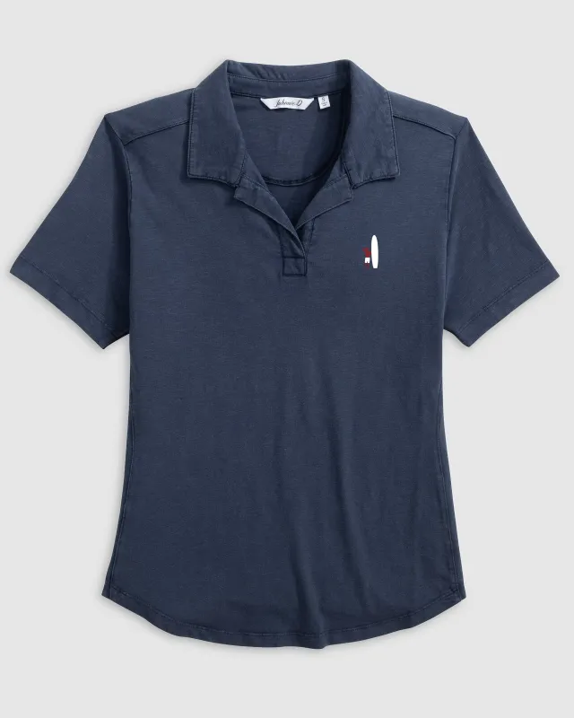 Women's Coastal Wash Polo - Two Tone Surfer Logo made by Johnnie-O