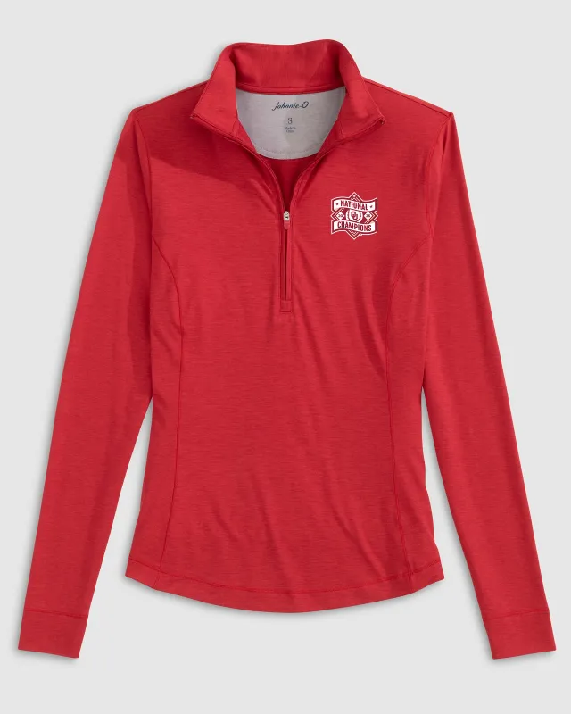 Women's University of Oklahoma Susie Performance 1/4 Zip - Men's College World Series Champions Logo made by Johnnie-O