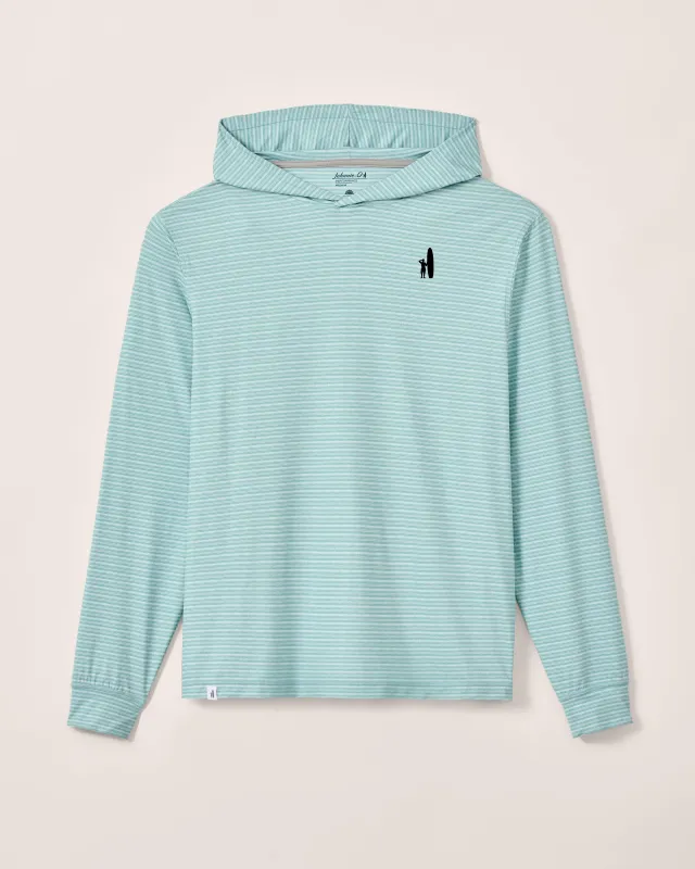 Custom Surfer Logo Talon Featherweight Performance Hoodie - Stripe made by Johnnie-O