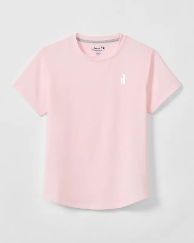 Women's Custom Surfer Logo Course Performance T-Shirt made by Johnnie-O