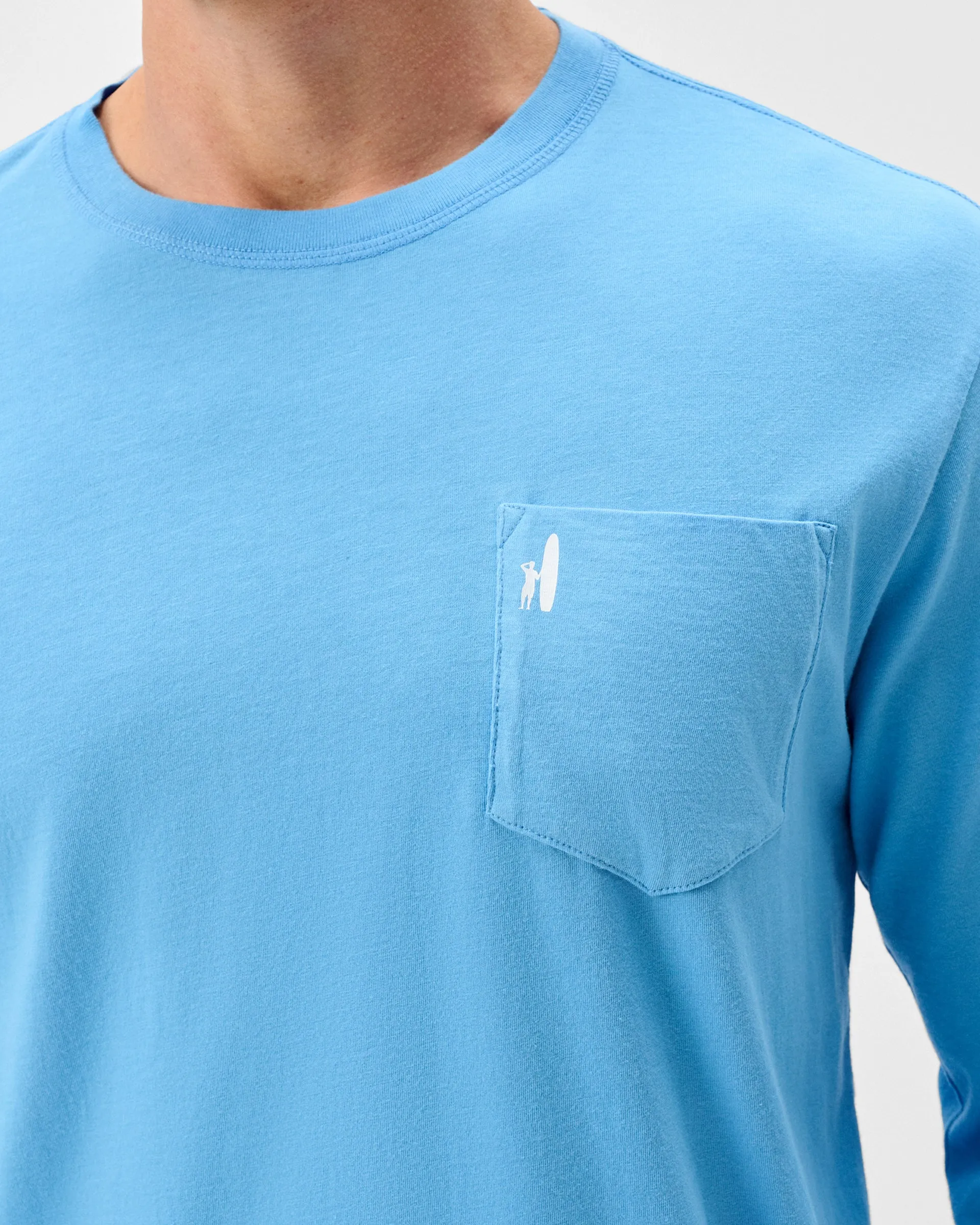 Long Sleeve Pocket T-Shirt - Blue Agave sold by Johnnie-O product image thumbnail 3