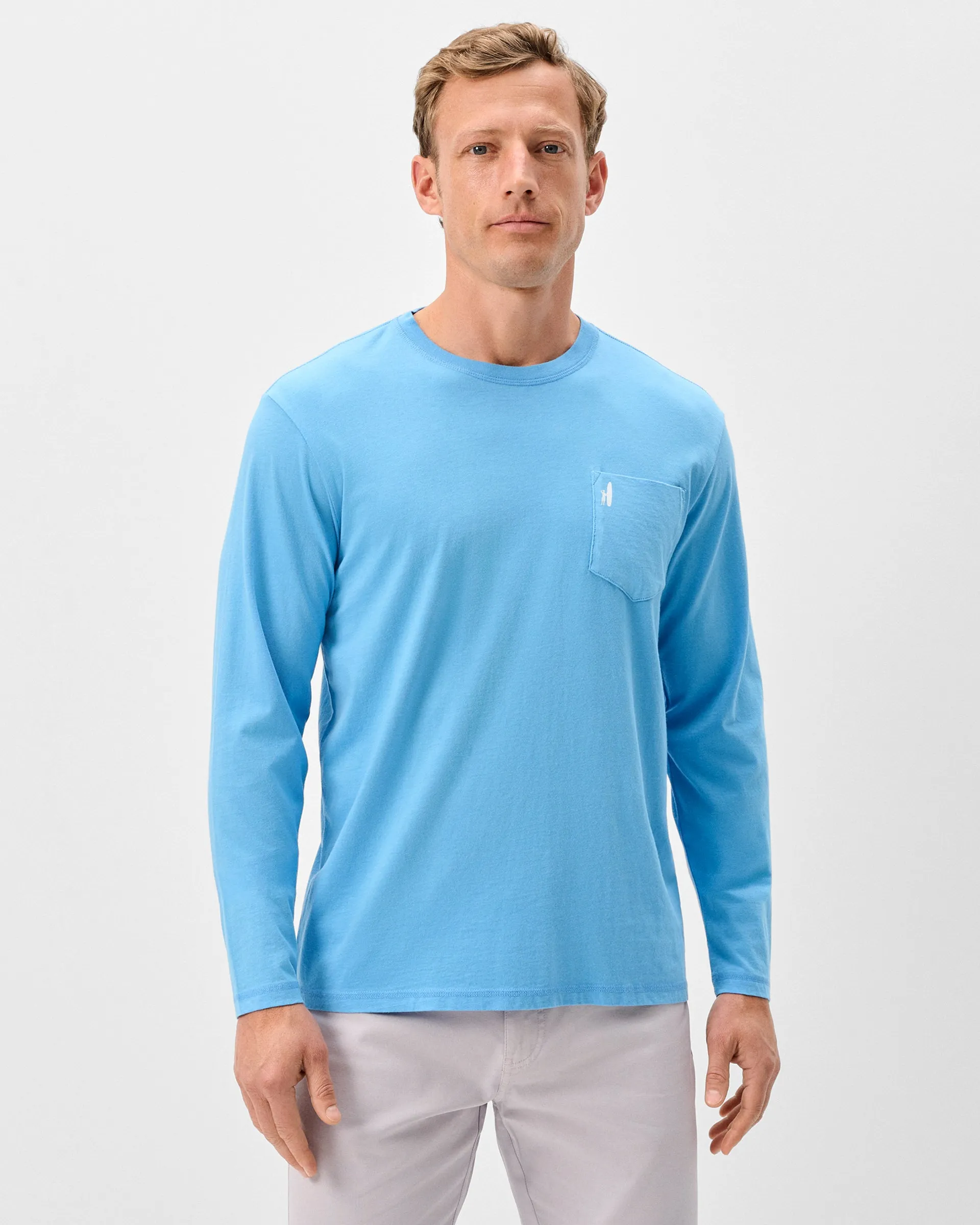Long Sleeve Pocket T-Shirt - Blue Agave sold by Johnnie-O product image thumbnail 2