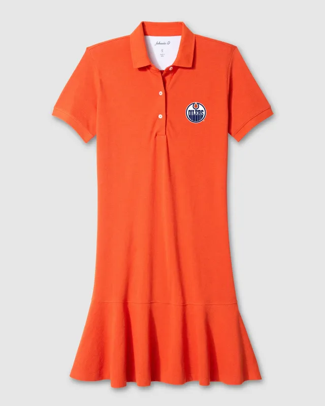 Women's Edmonton Oilers Janie Pique Mini Polo Dress made by Johnnie-O