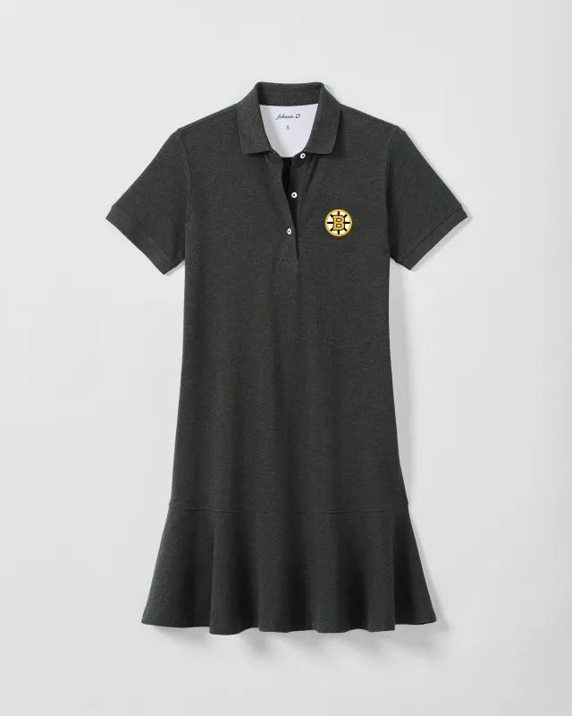 Women's Boston Bruins Janie Pique Mini Polo Dress made by Johnnie-O