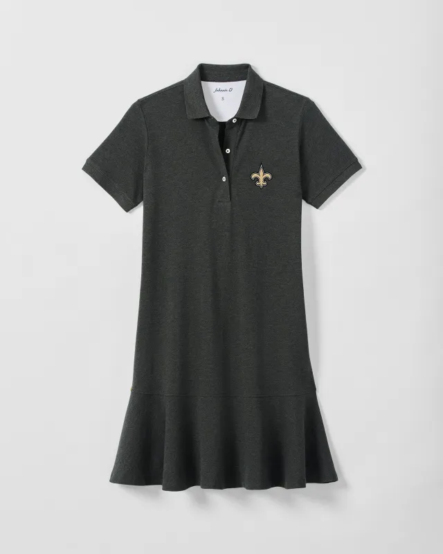 Women's New Orleans Saints Janie Pique Mini Polo Dress made by Johnnie-O