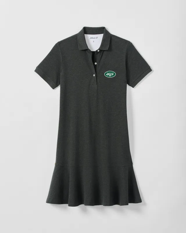 Women's New York Jets Janie Pique Mini Polo Dress - Classic Logo made by Johnnie-O