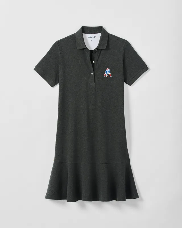 Women's New England Patriots Janie Pique Mini Polo Dress - Classic Logo made by Johnnie-O