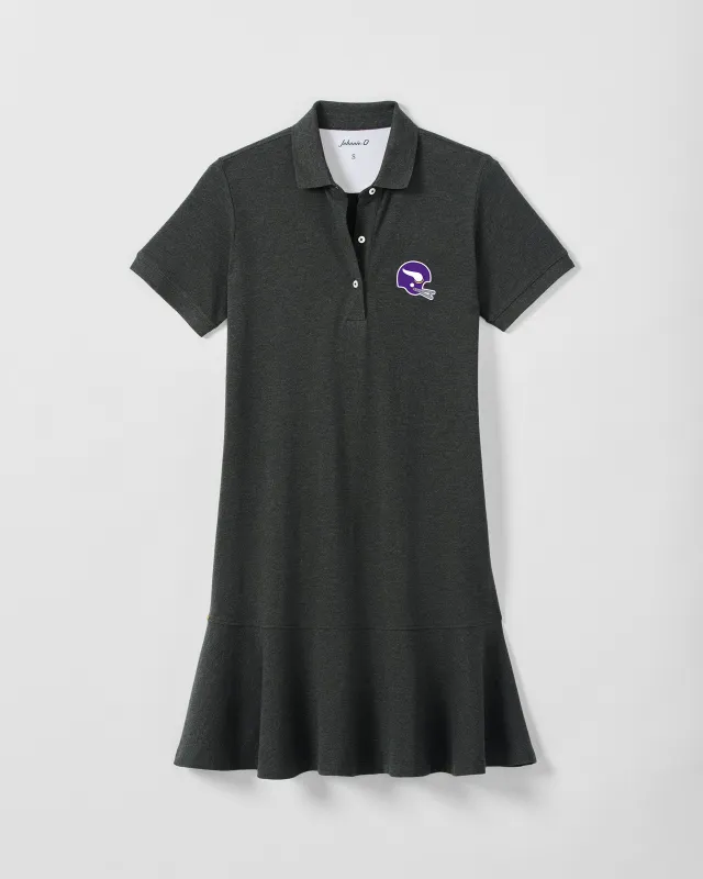 Women's Minnesota Vikings Classic Janie Pique Mini Polo Dress - Classic Logo made by Johnnie-O