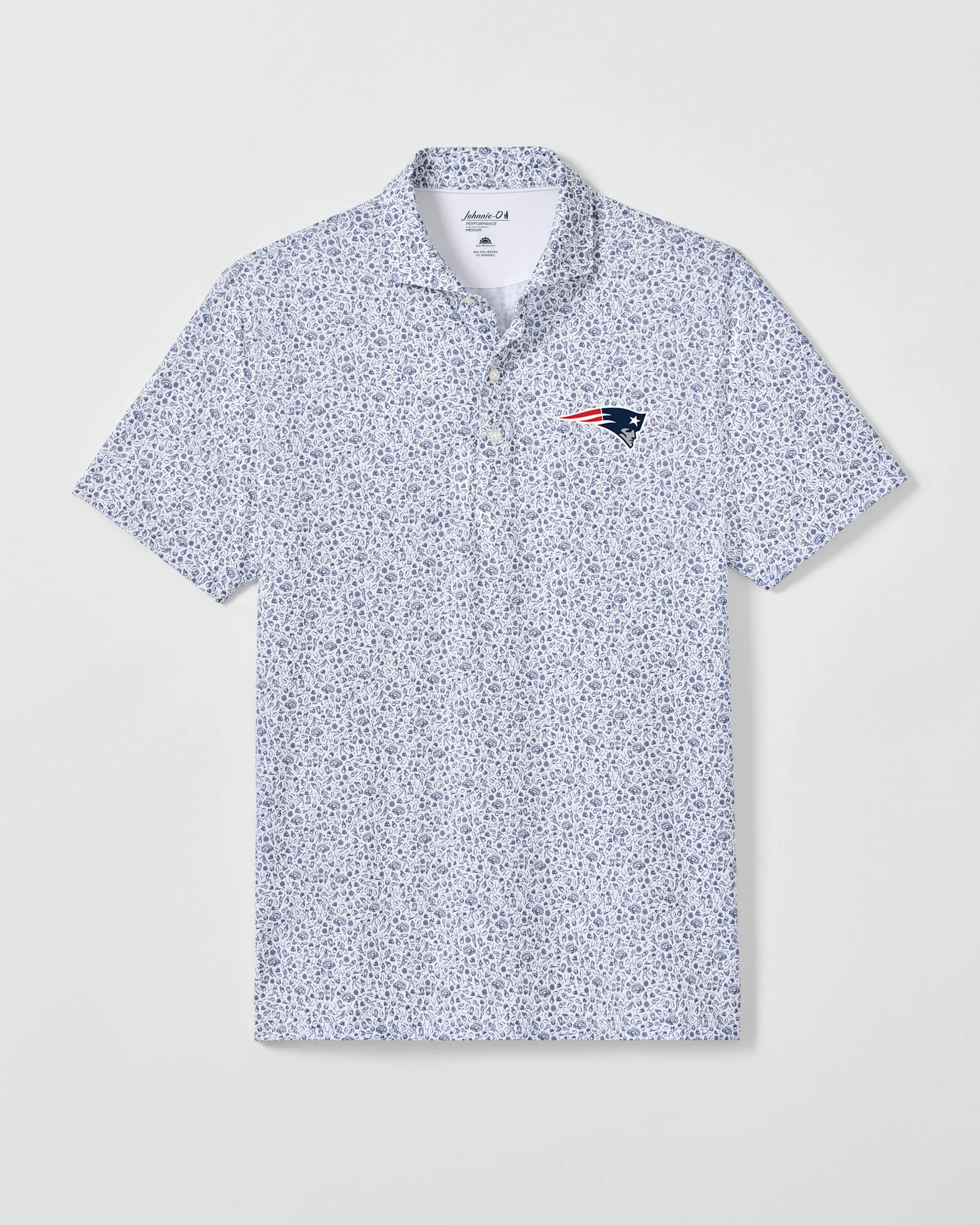 New England Patriots Gridiron Performance Jersey Polo sold by Johnnie-O