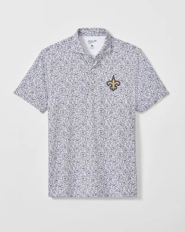 New Orleans Saints Gridiron Performance Jersey Polo made by Johnnie-O