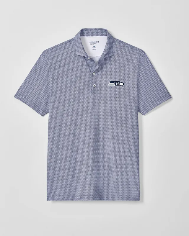 Seattle Seahawks Crosslink Printed Performance Jersey Polo made by Johnnie-O
