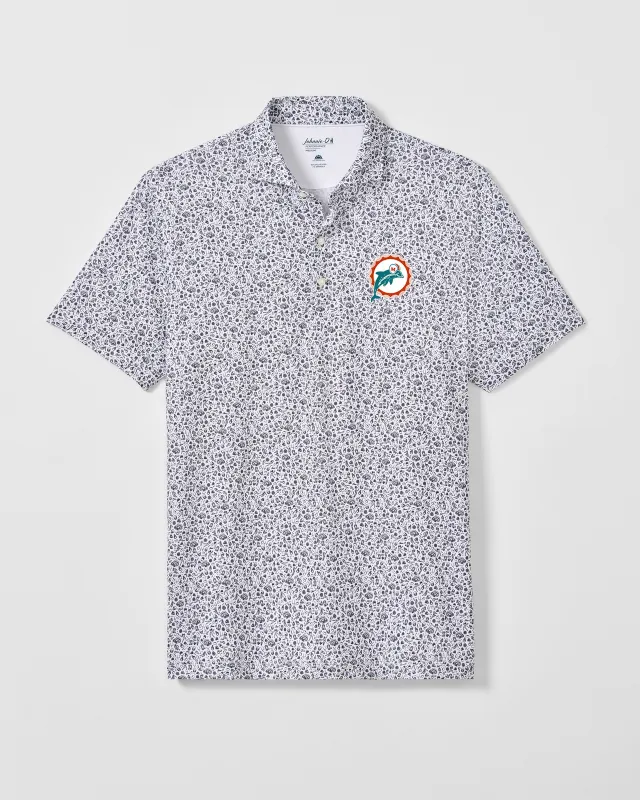 Miami Dolphins Gridiron Performance Jersey Polo - Classic Logo made by Johnnie-O