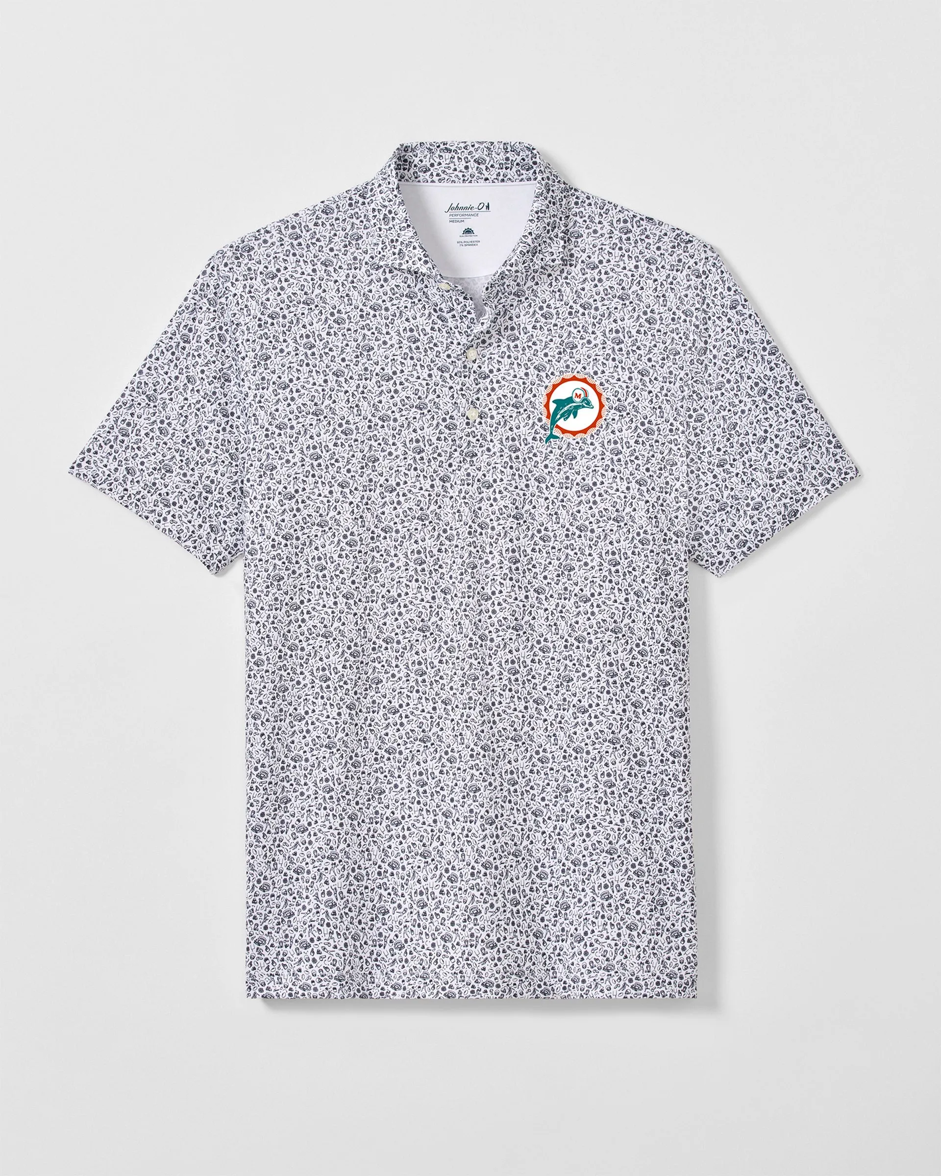 Miami Dolphins Gridiron Performance Jersey Polo - Classic Logo sold by Johnnie-O