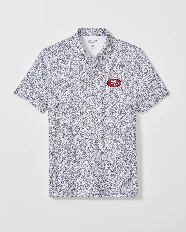 San Francisco 49ers Gridiron Performance Jersey Polo made by Johnnie-O