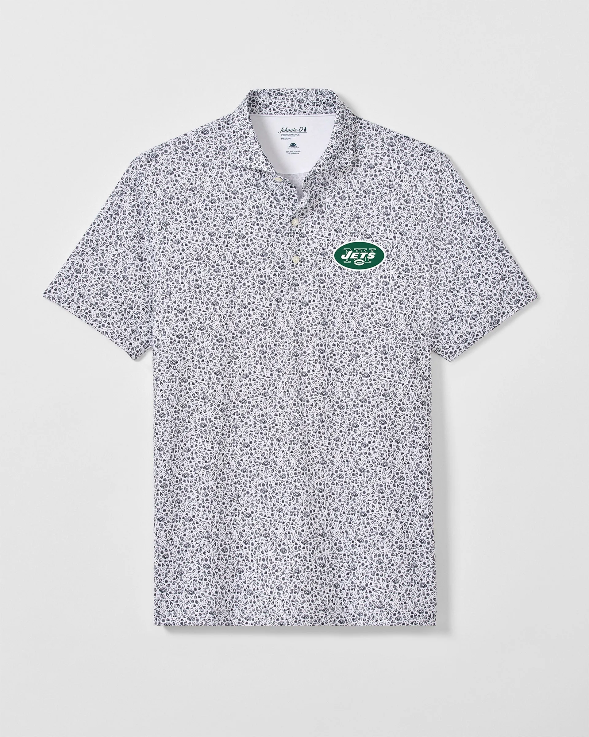 New York Jets Gridiron Performance Jersey Polo - Classic Logo sold by Johnnie-O
