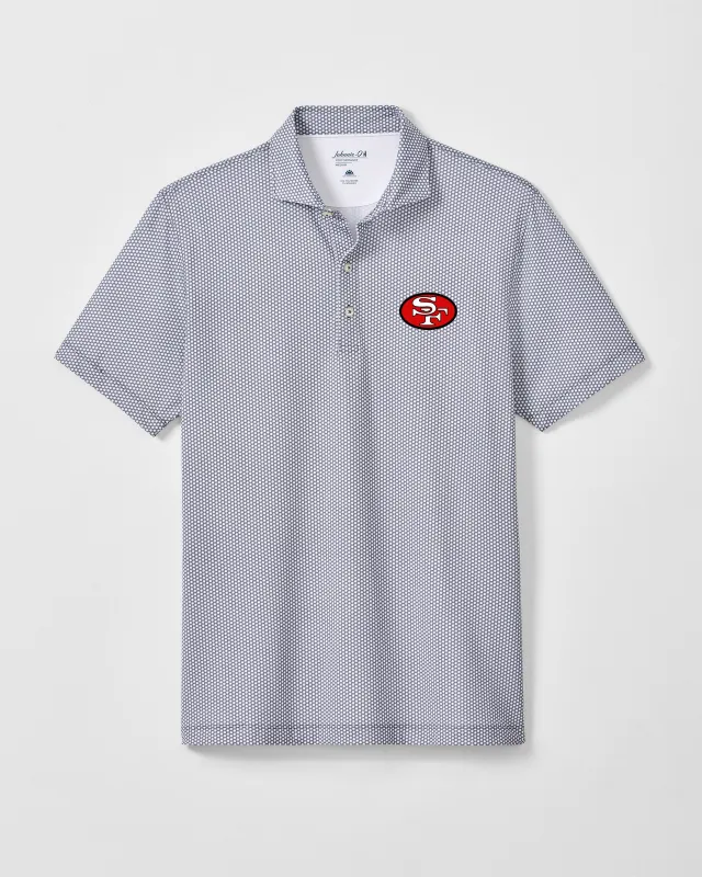 San Francisco 49ers Hex Performance Jersey Polo - Classic Logo made by Johnnie-O