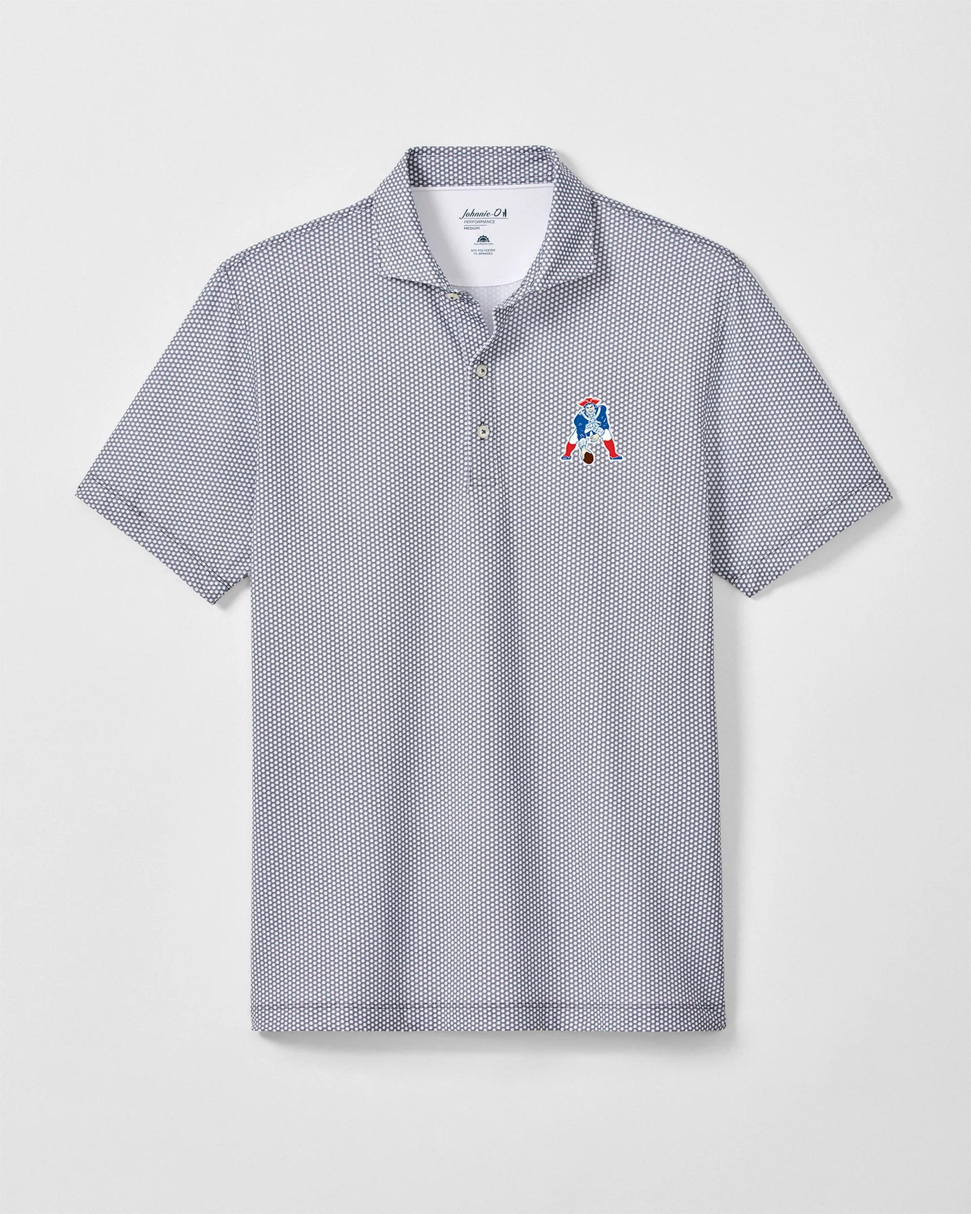 New England Patriots Hex Performance Jersey Polo - Classic Logo sold by Johnnie-O