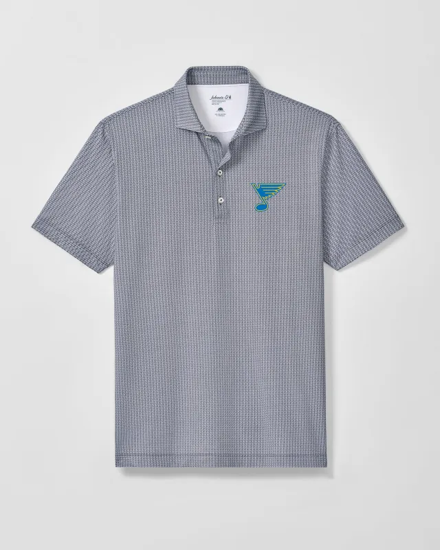 St. Louis Blues Crosslink Printed Performance Jersey Polo made by Johnnie-O