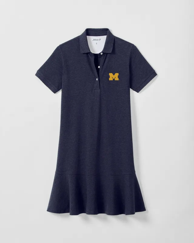 Women's University of Michigan Janie Pique Mini Polo Dress made by Johnnie-O