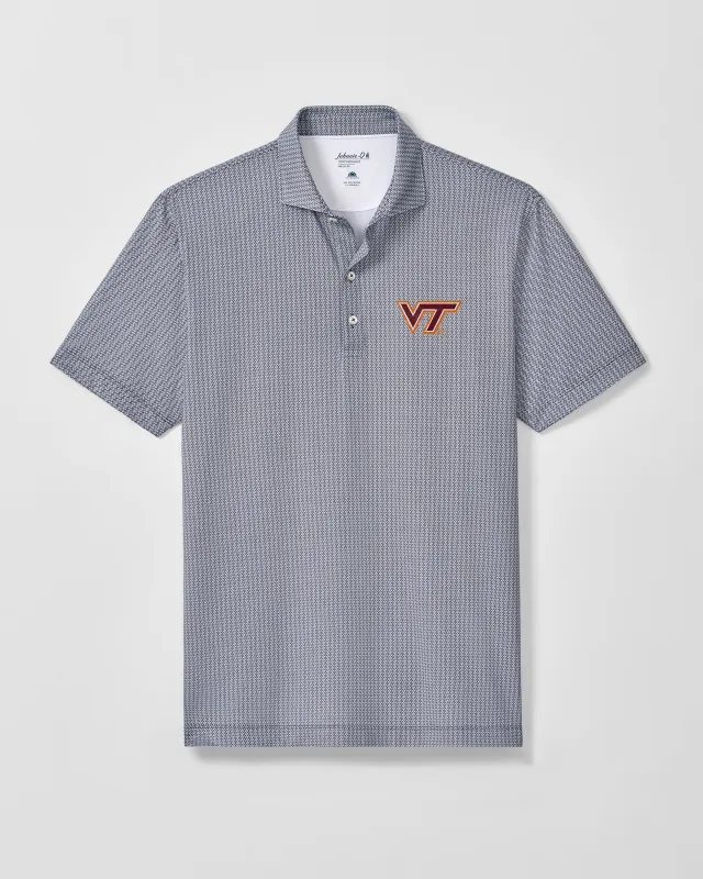 Virginia Tech Crosslink Printed Performance Jersey Polo made by Johnnie-O