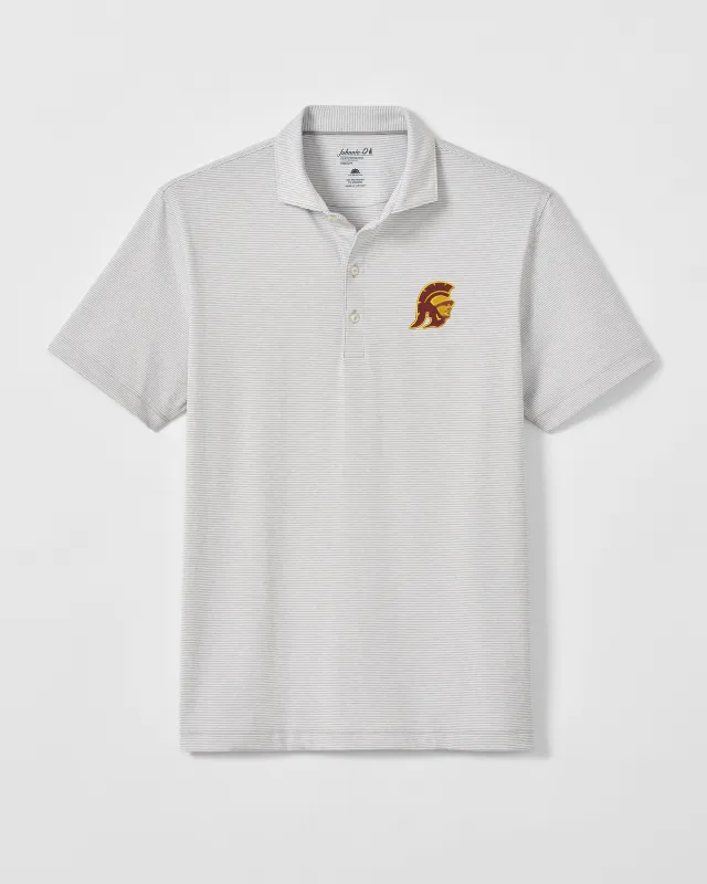 Southern California Lyndon Striped Jersey Performance Polo - Trojan Logo made by Johnnie-O