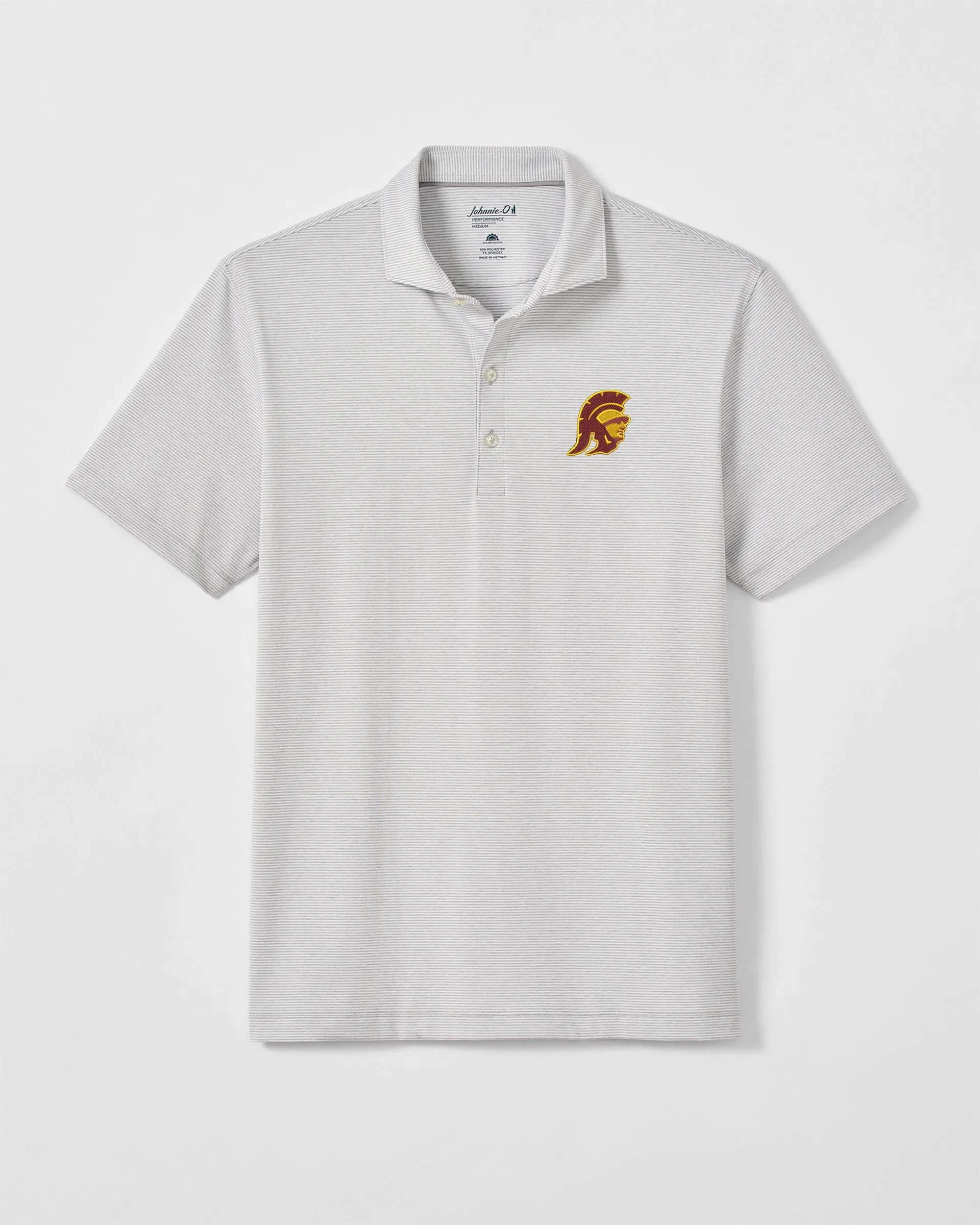 Southern California Lyndon Striped Jersey Performance Polo - Trojan Logo sold by Johnnie-O