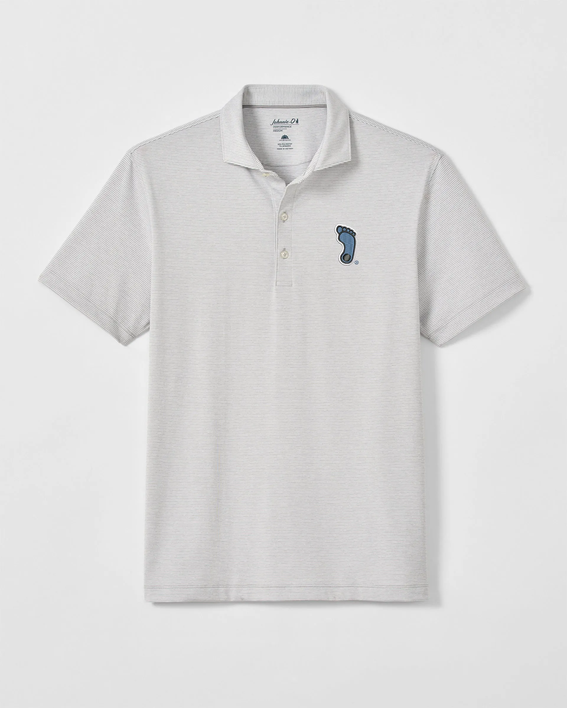 University of North Carolina Lyndon Striped Jersey Performance Polo - Tar Heel Logo sold by Johnnie-O