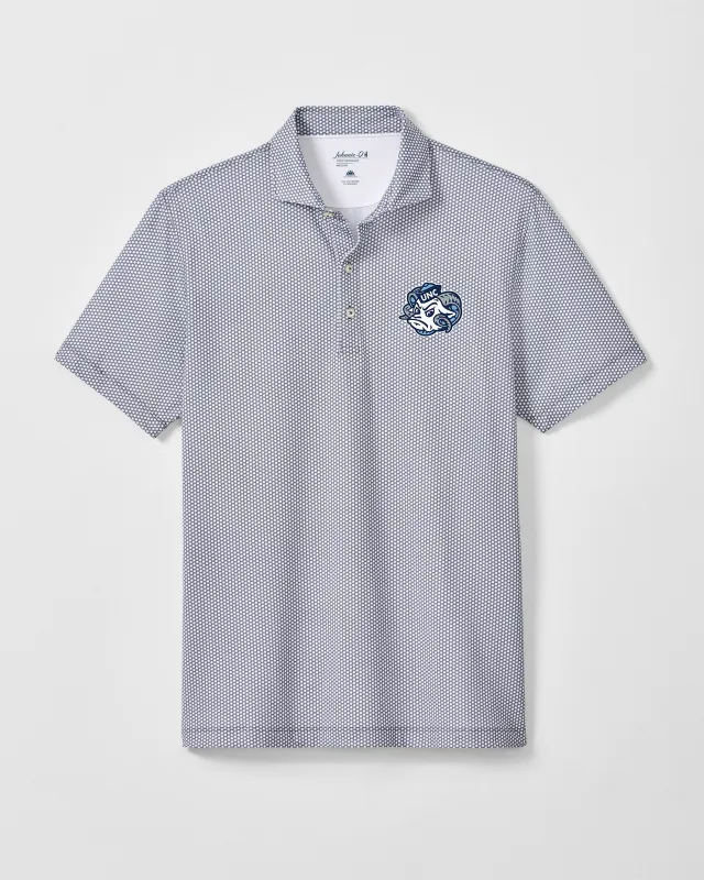 University of North Carolina Hex Performance Jersey Polo - Ram Head Logo made by Johnnie-O