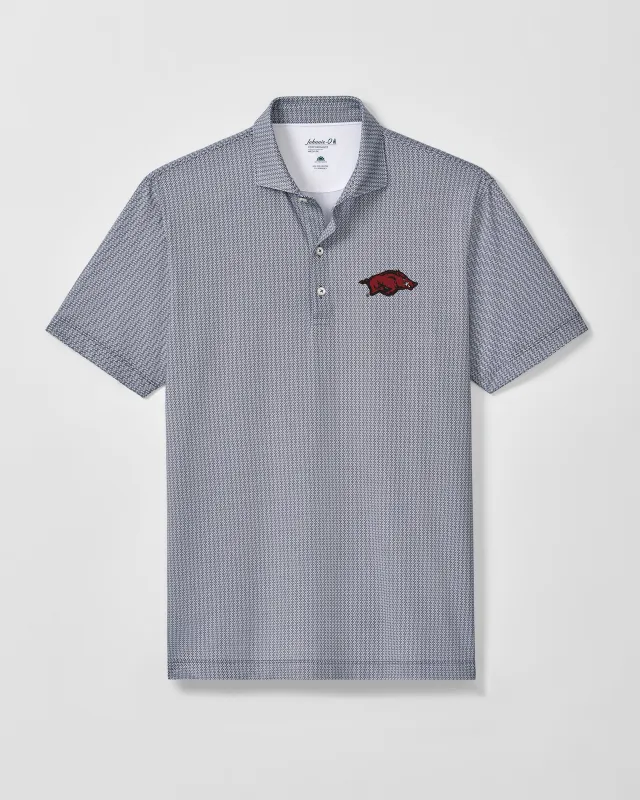 University of Arkansas Crosslink Printed Performance Jersey Polo made by Johnnie-O