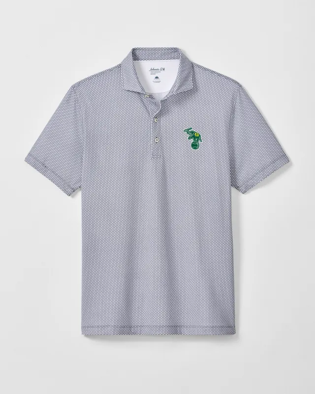 Oakland Athletics Hex Performance Jersey Polo - Cooperstown Logo made by Johnnie-O