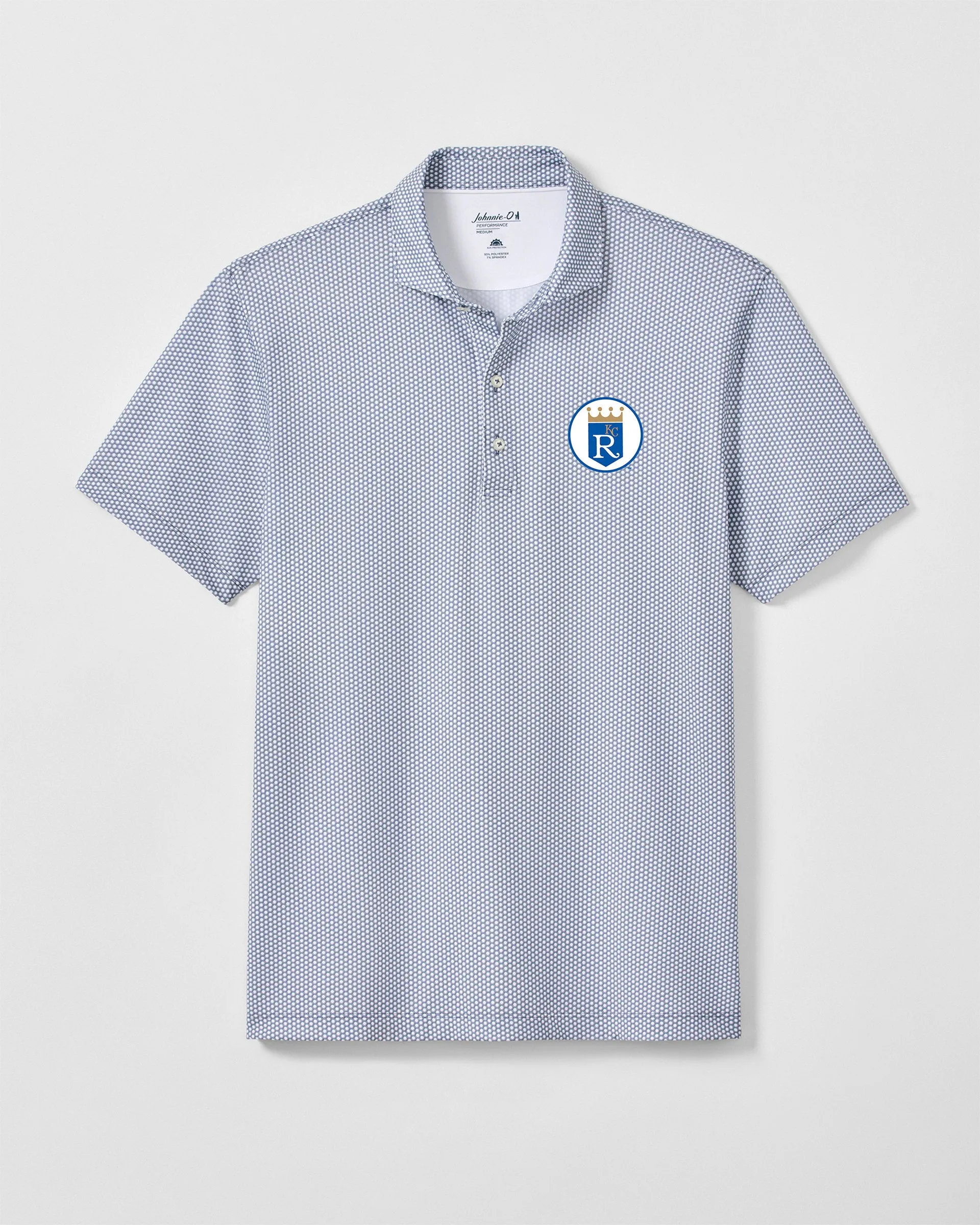 Kansas City Royals Hex Performance Jersey Polo - Cooperstown Logo sold by Johnnie-O