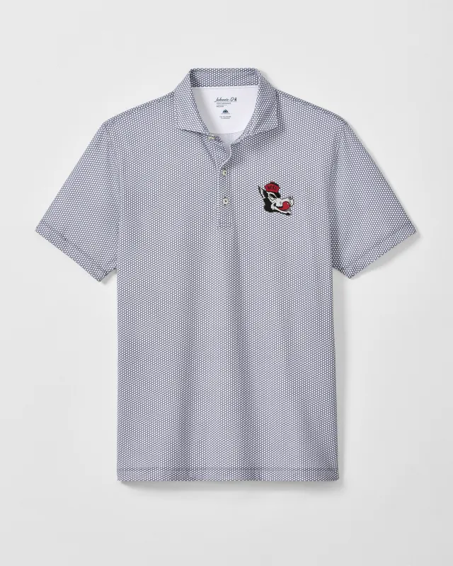 NC State University Hex Performance Jersey Polo- Vault Logo made by Johnnie-O