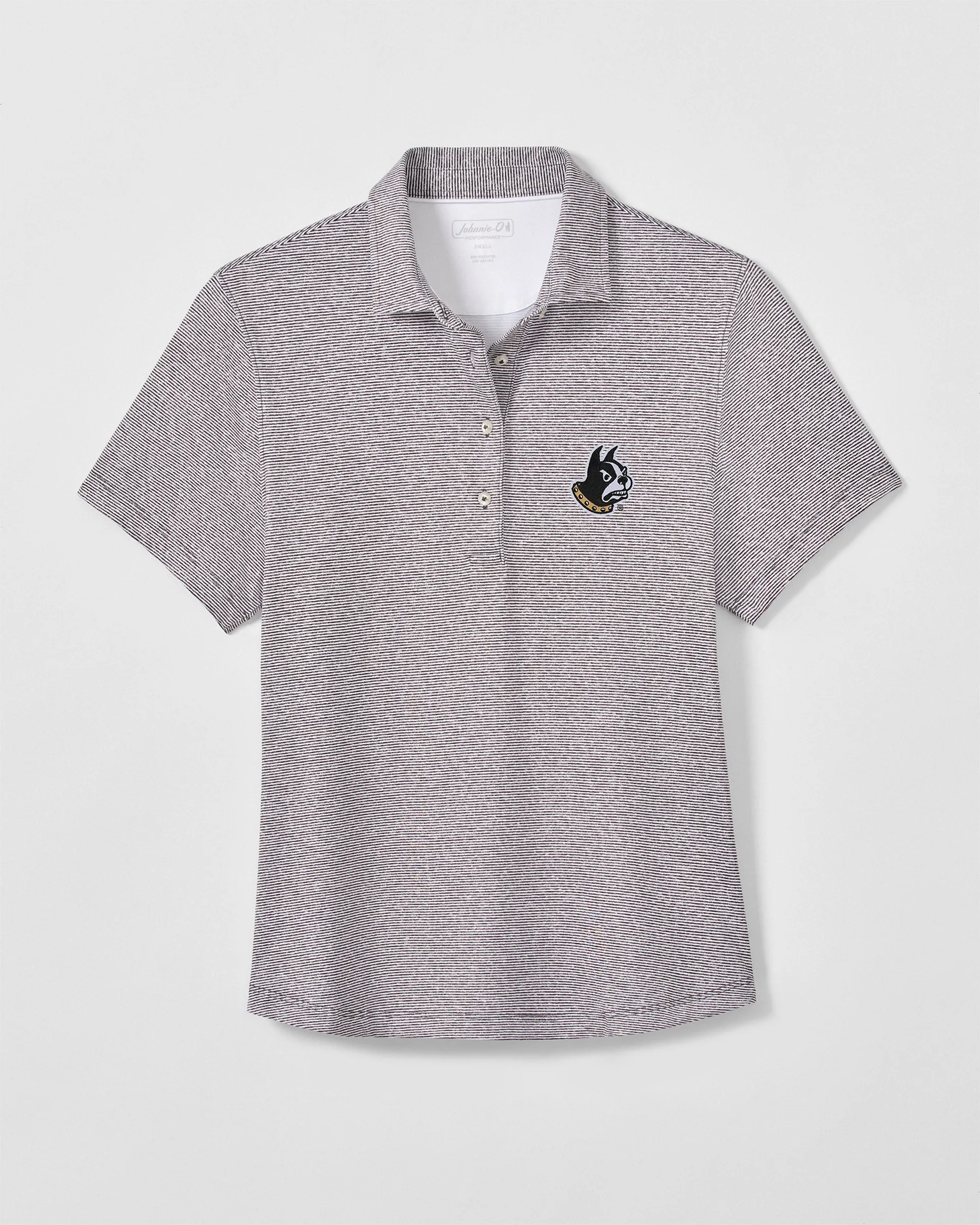 Women's Wofford Maxine Featherweight Performance Polo - Terrier Logo sold by Johnnie-O