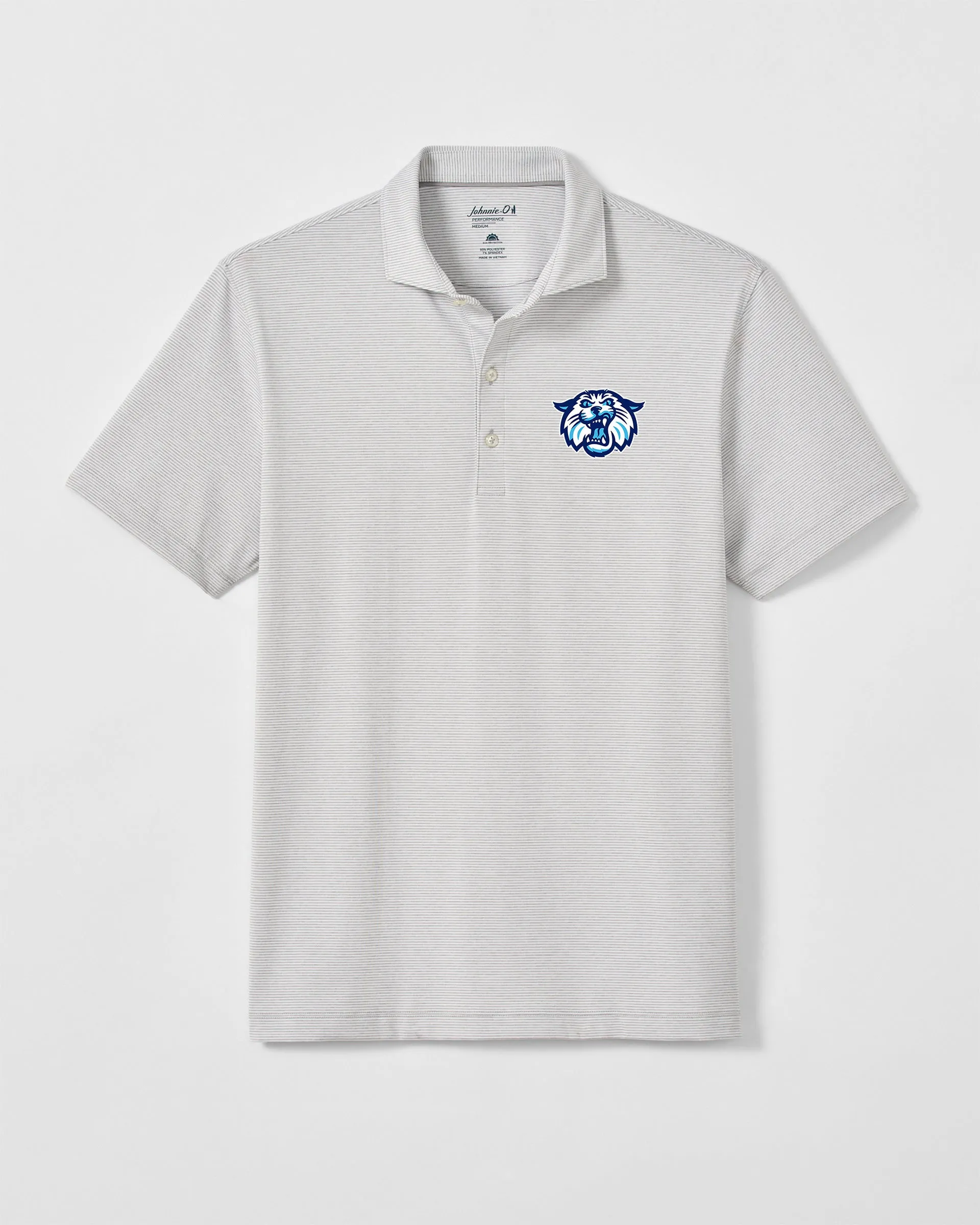 Villanova Lyndon Striped Jersey Performance Polo- Wildcat Logo sold by Johnnie-O
