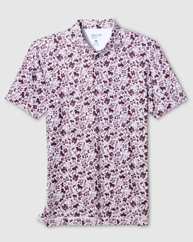 Mississippi State University Galvin Performance Jersey Printed Polo made by Johnnie-O
