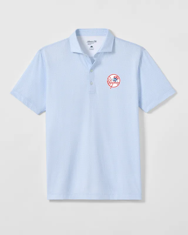 New York Yankees Hat Crosslink Printed Performance Jersey Polo - Cooperstown Hat Logo made by Johnnie-O