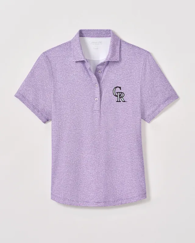 Women's Colorado Rockies Maxine Featherweight Performance Polo made by Johnnie-O