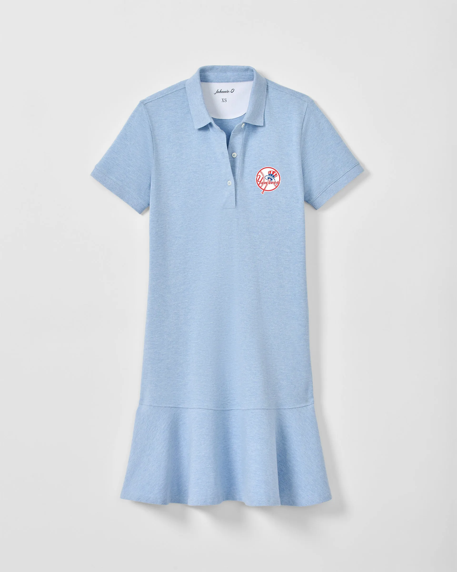 Women's New York Yankees Hat Janie Pique Mini Polo Dress - Cooperstown Hat Logo sold by Johnnie-O