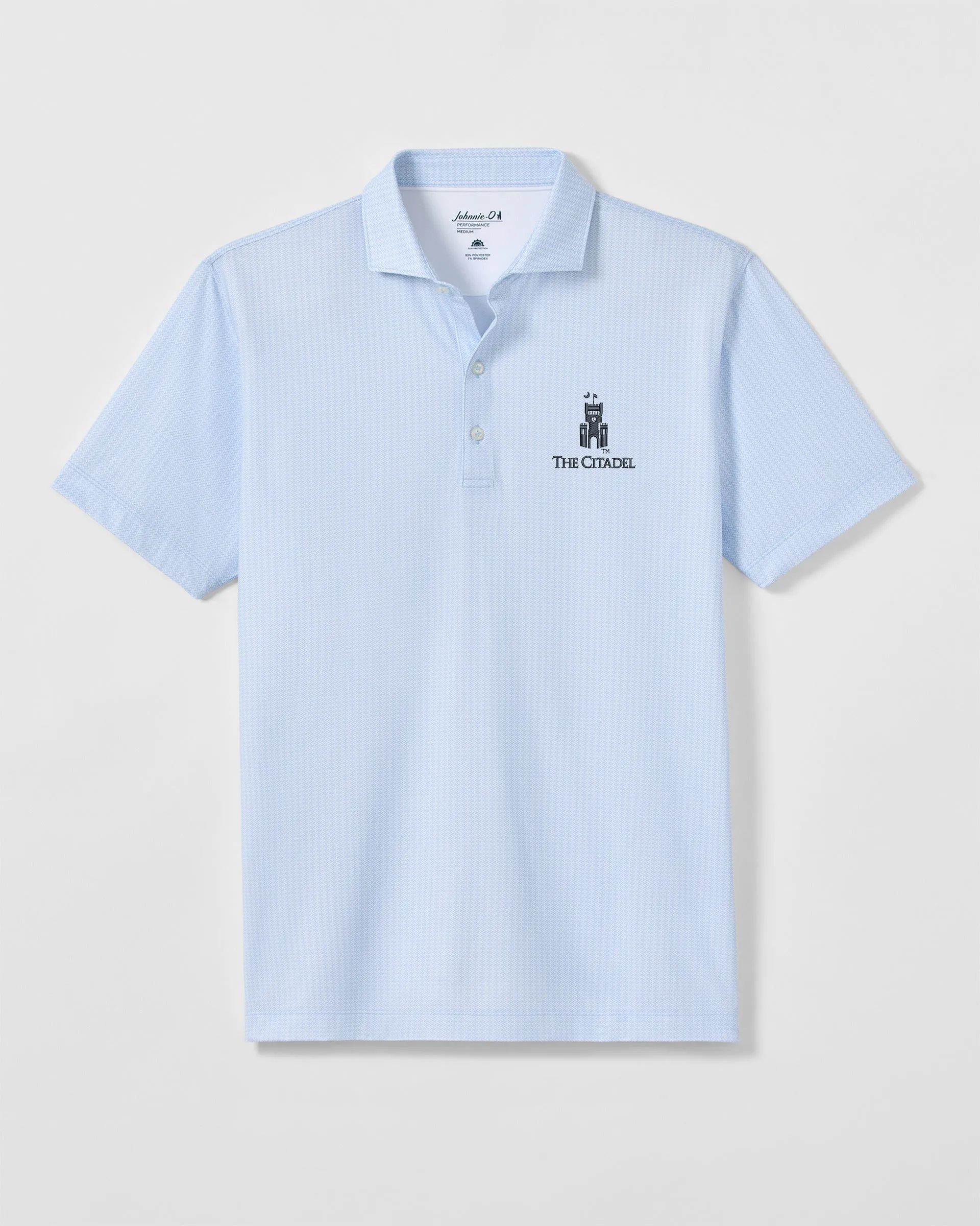The Citadel Crosslink Printed Performance Jersey Polo sold by Johnnie-O