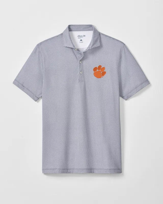 Clemson University Hex Performance Jersey Polo made by Johnnie-O