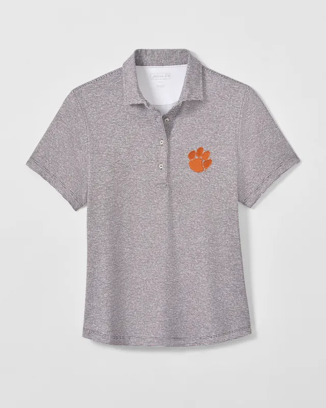Women's Clemson University Maxine Featherweight Performance Polo made by Johnnie-O
